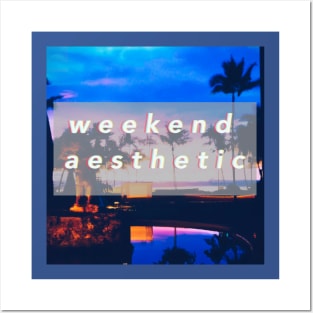 weekend aesthetic logo design Posters and Art